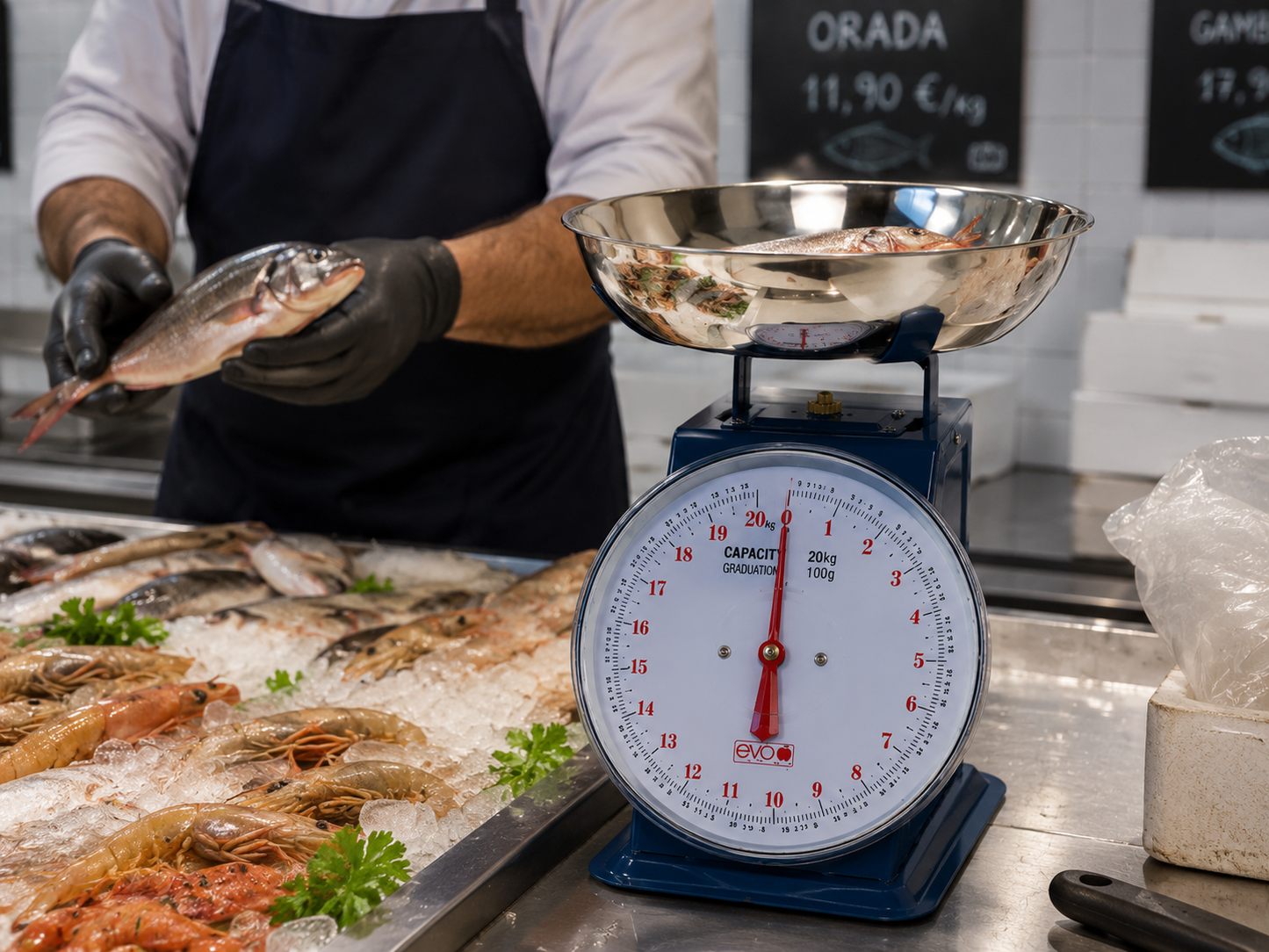 Analogna vaga 20 kg inox - mjernje na 100g - EVA Blue