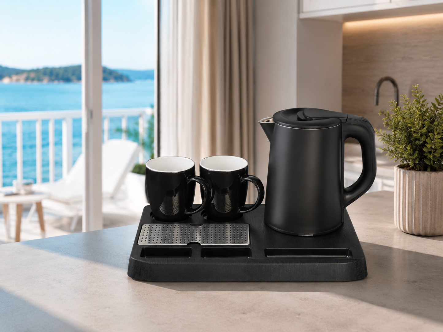 Kuhalo set 0,8 L s 2 šalice – EVA WK9102 ☕