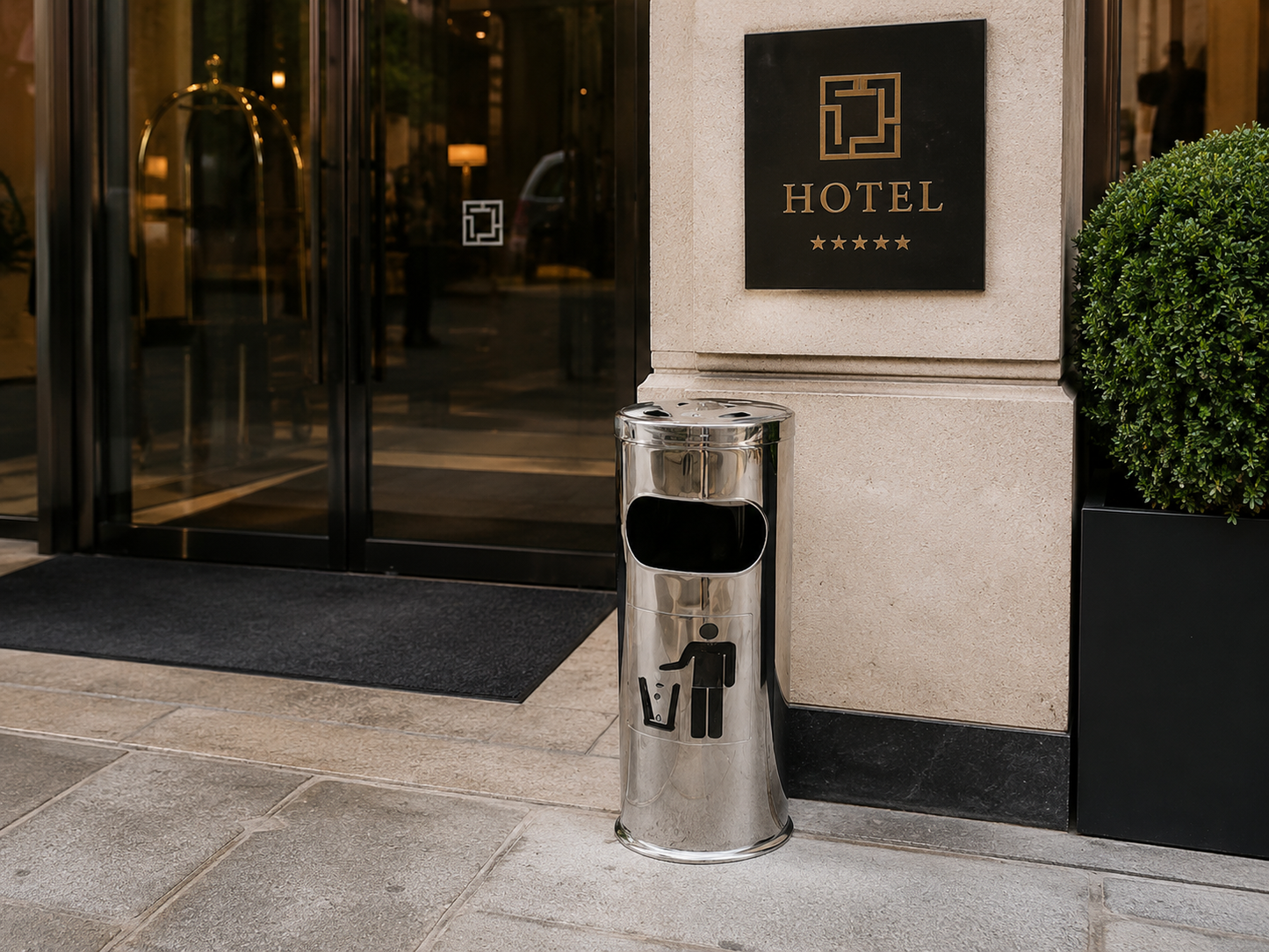 Pepeljara podna inox samostojeća – hotelska, vanjska 🚬