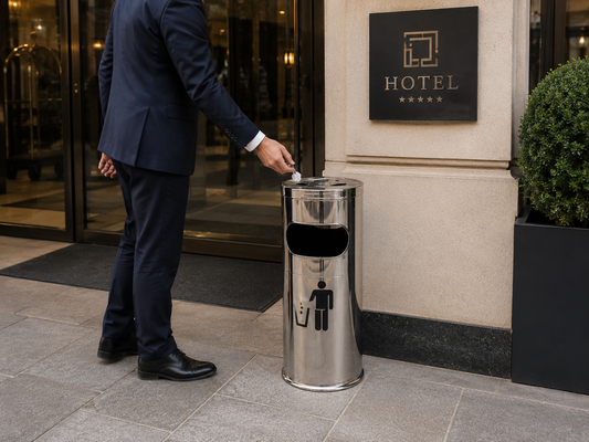 Pepeljara podna inox samostojeća – hotelska, vanjska 🚬