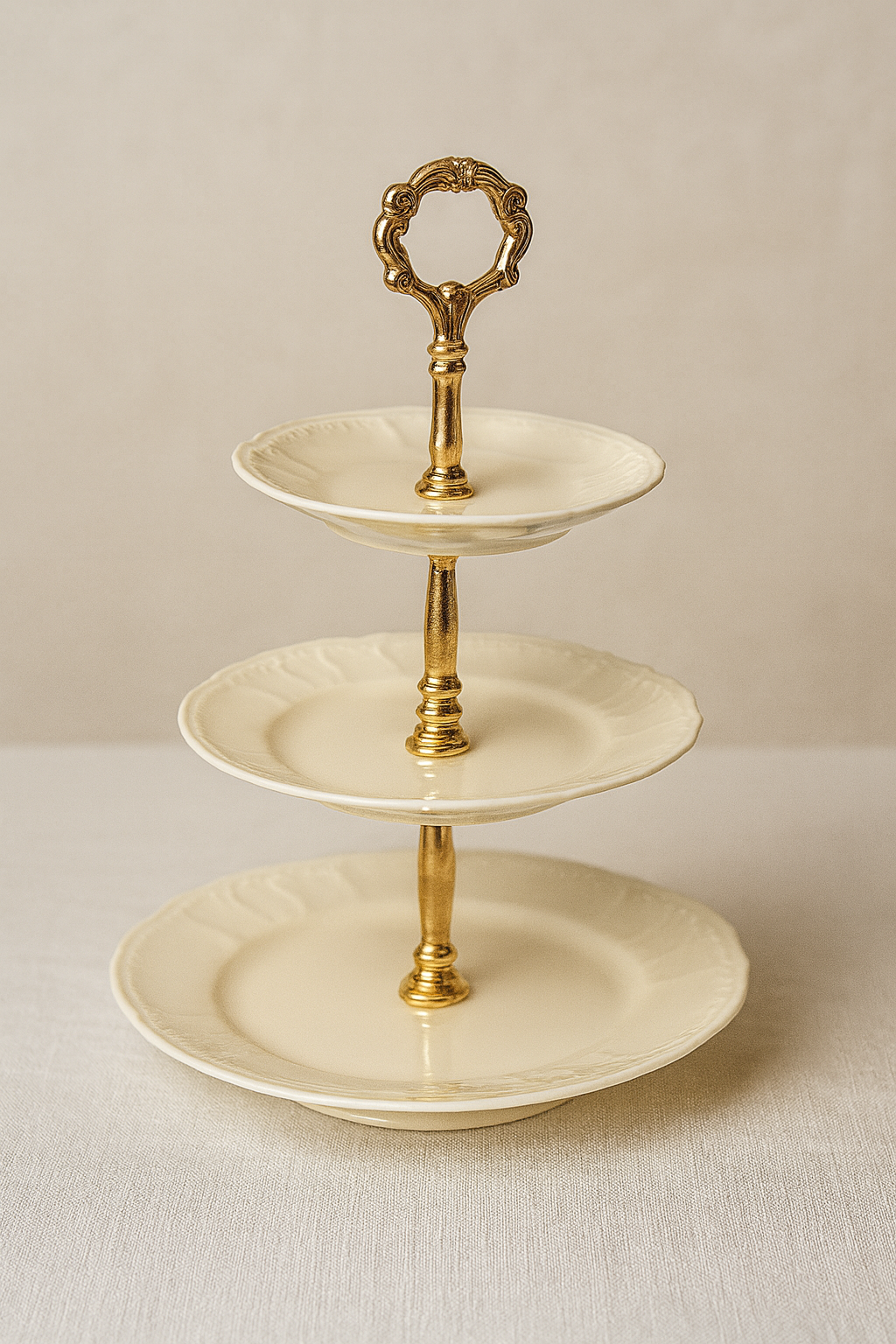Etažer za kolače Bernadotte Ivory Gold - Češki porculan Thun