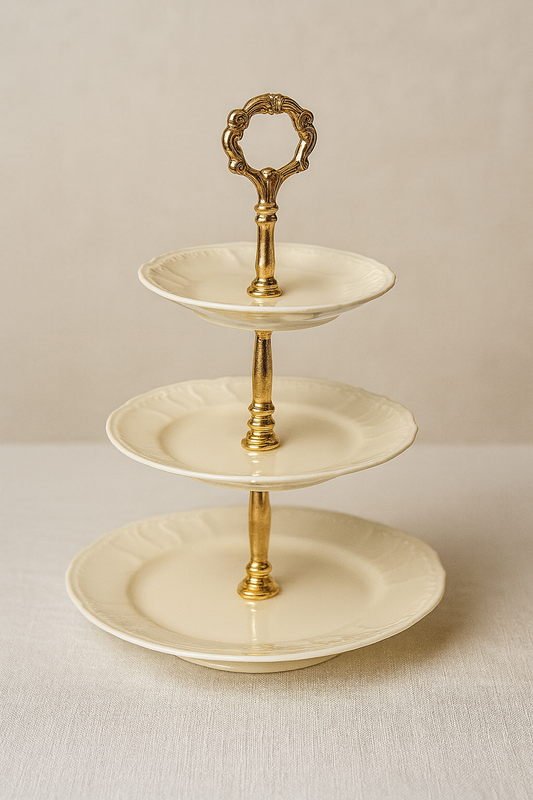 Etažer za kolače Bernadotte Ivory Gold - Češki porculan Thun