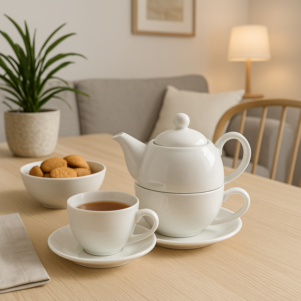 BASIC Tea for One – čajnik s šalicom 350 ml + 250 ml ☕ Porculanski set za jedan savršen trenutak mira