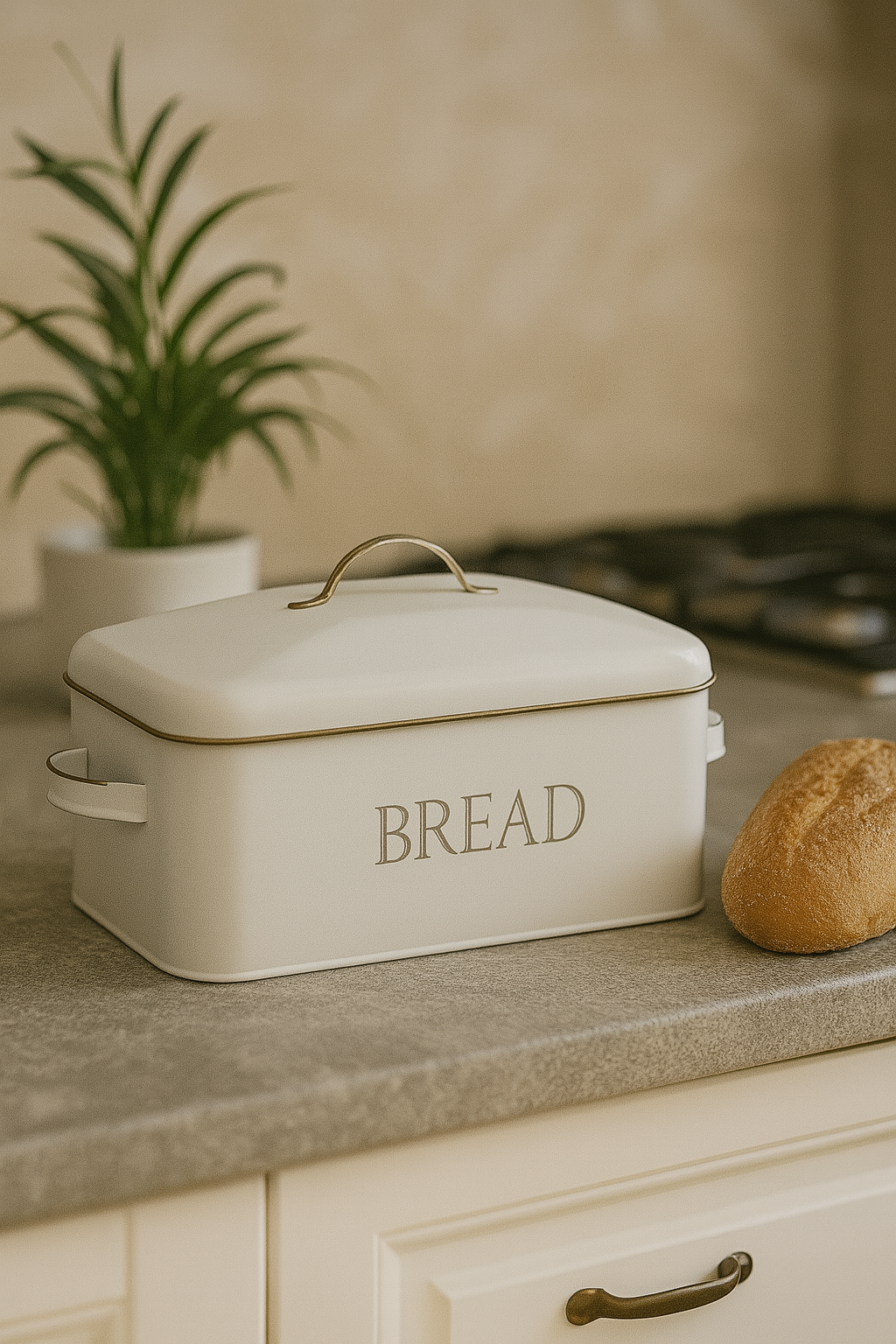 WHITE VINTAGE kutija za kruh breadbox 39 × 18 × 21 cm – bijela 🤍