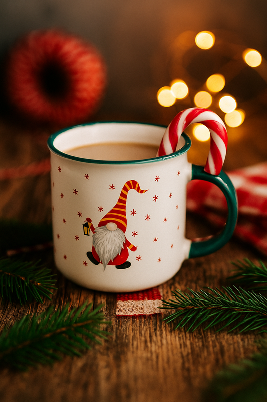 Božićna keramička šalica - Gnom - Patuljak