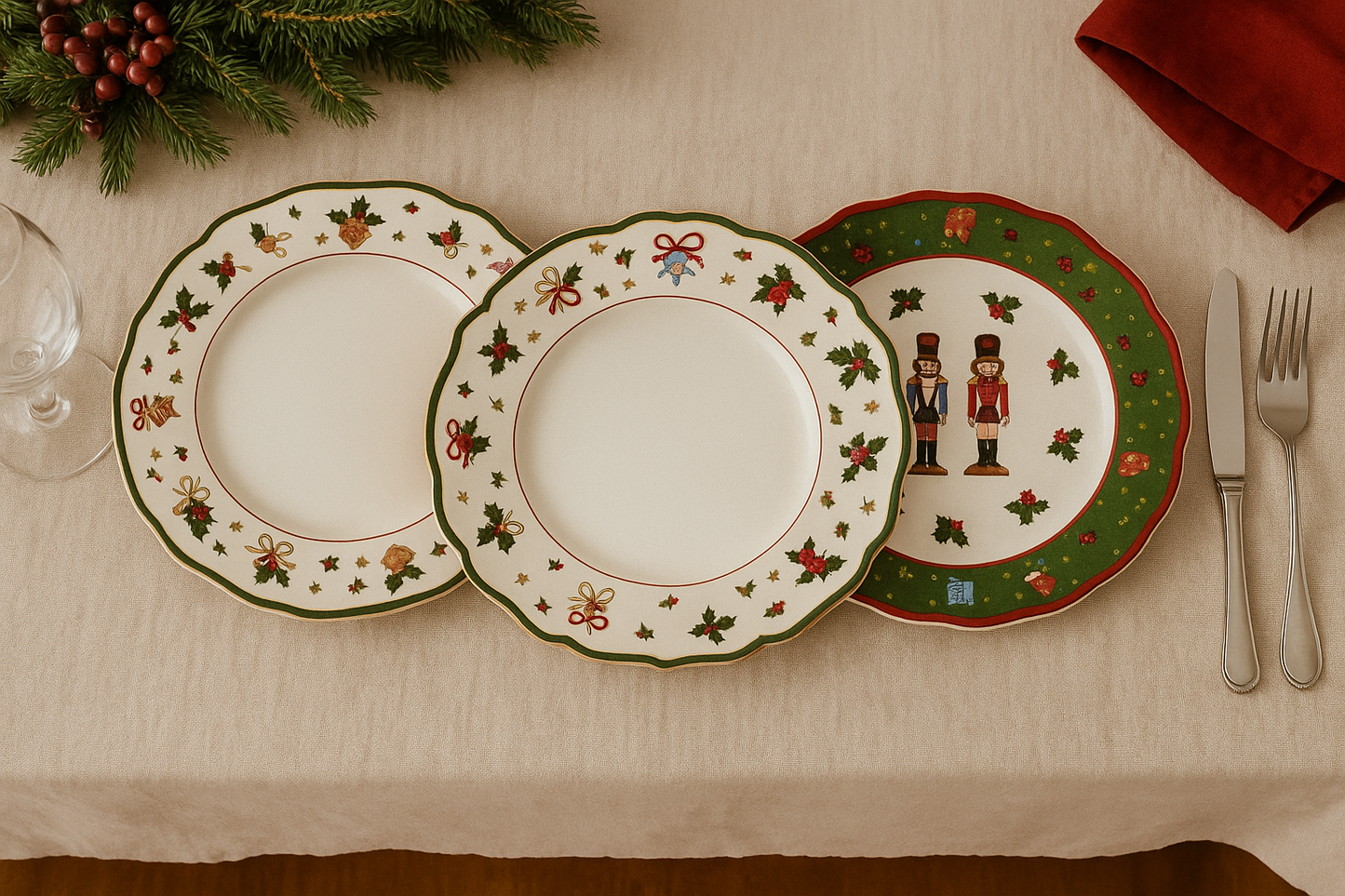 Božićni porculanski set tanjura Silent Night – elegantni blagdanski servis za stol