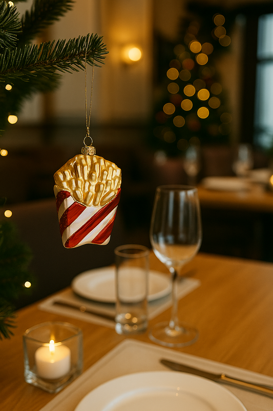 Božićni ukras - Krumpirići od stakla 10 cm 🍟🎄