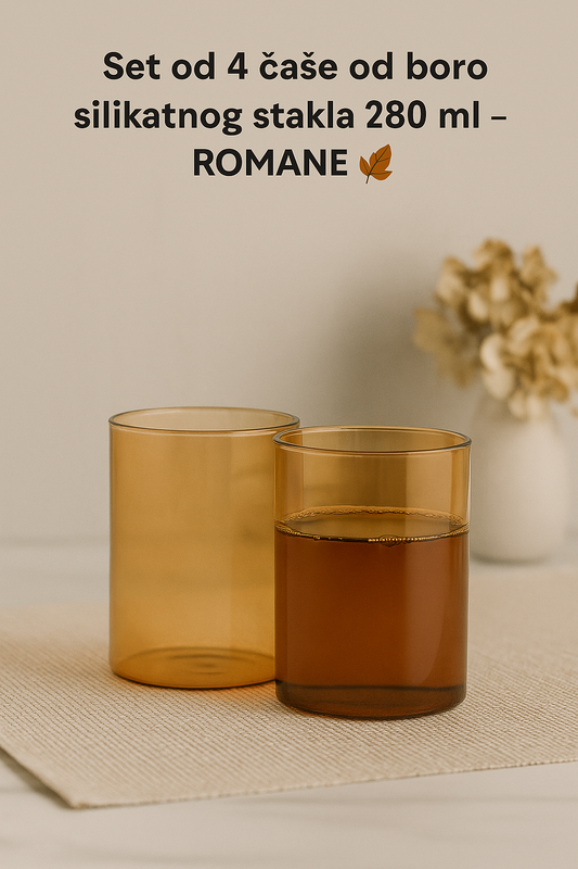 Set 4 čaše Honey: 280ml - Borosilikatno staklo