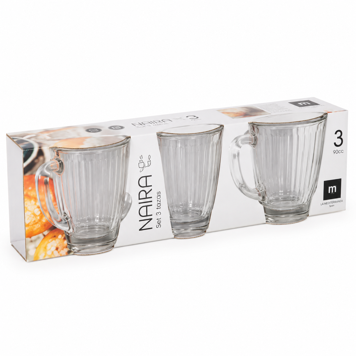 Set 3 staklene šalice Naira espresso