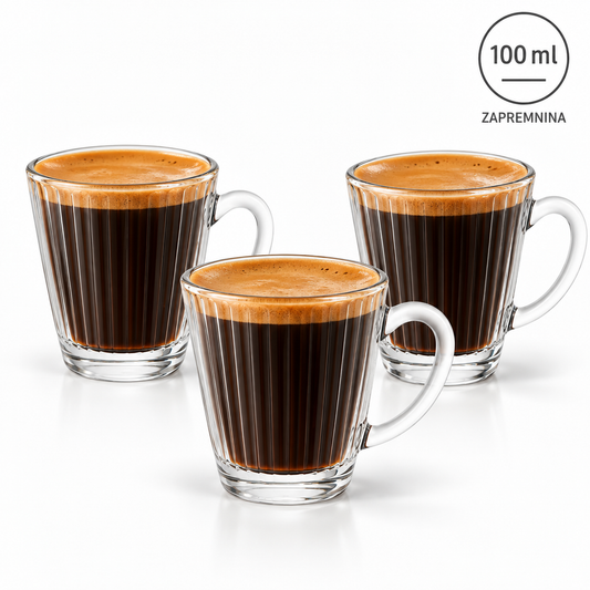 Set 3 staklene šalice Naira espresso