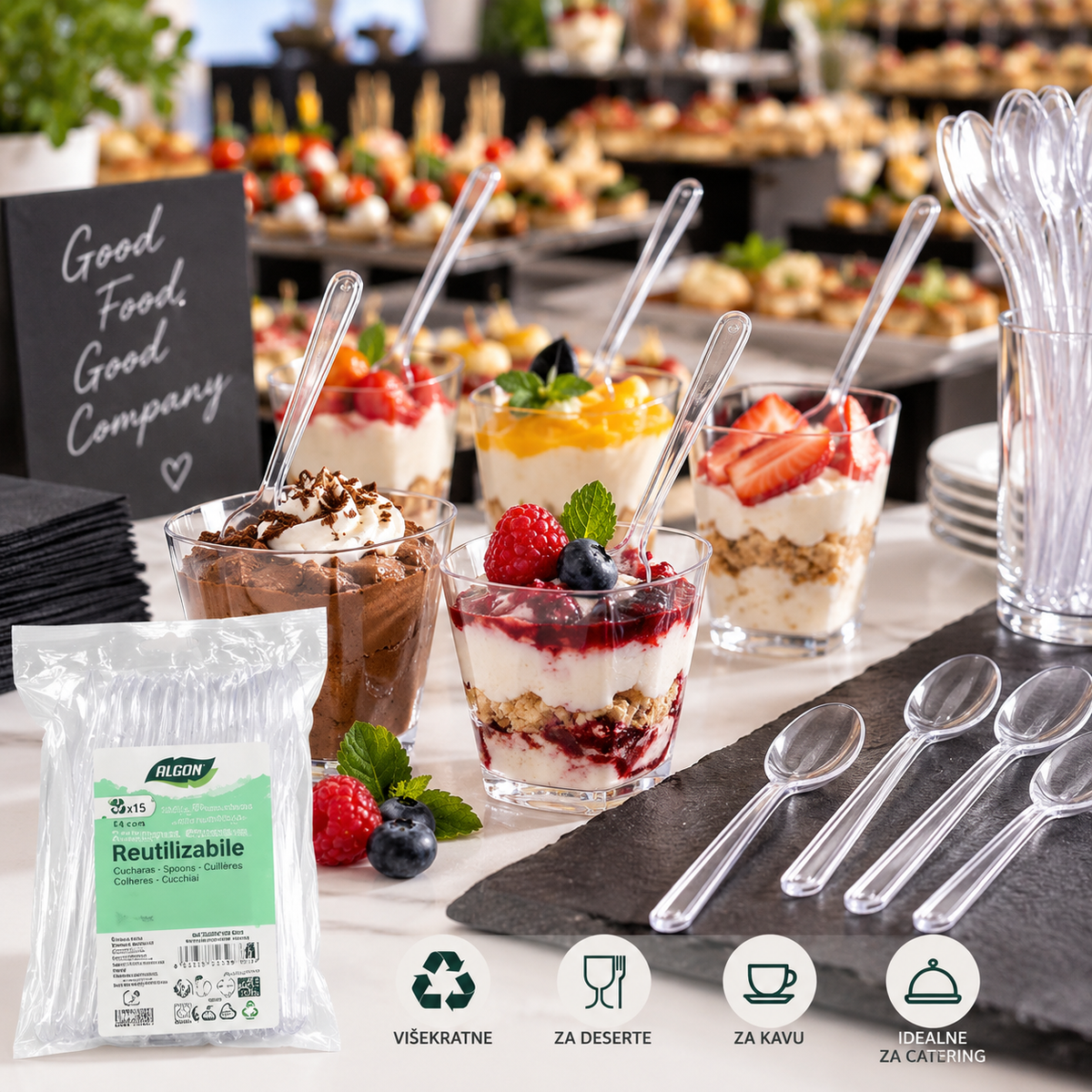 Višekratne žličice 14 cm – set 15 kom