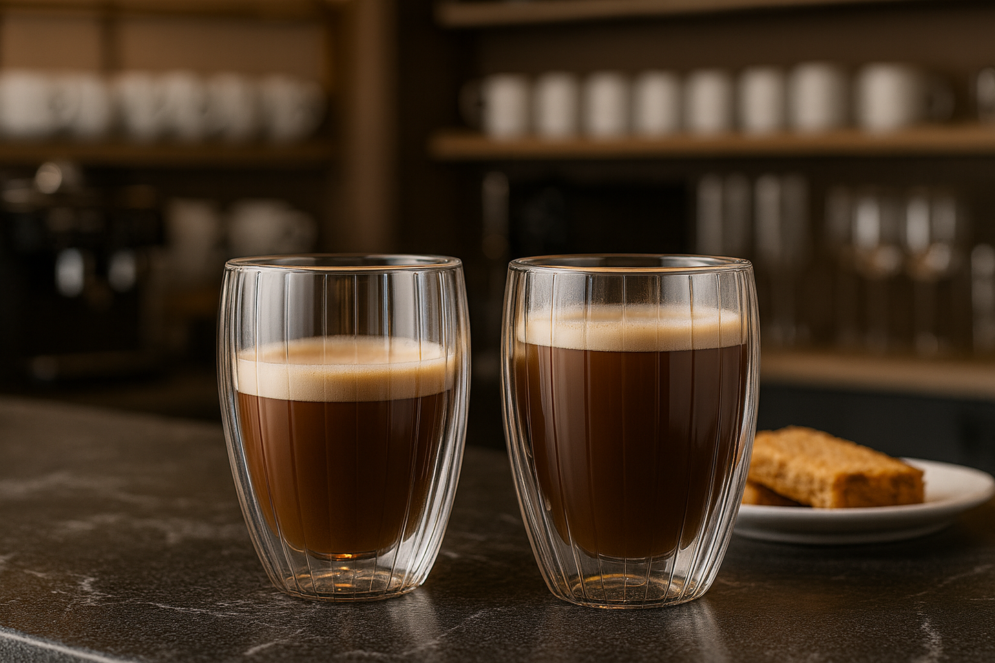 Set od 2 staklene čaše STRIPES 300 ml – borosilikatno dvostruko staklo