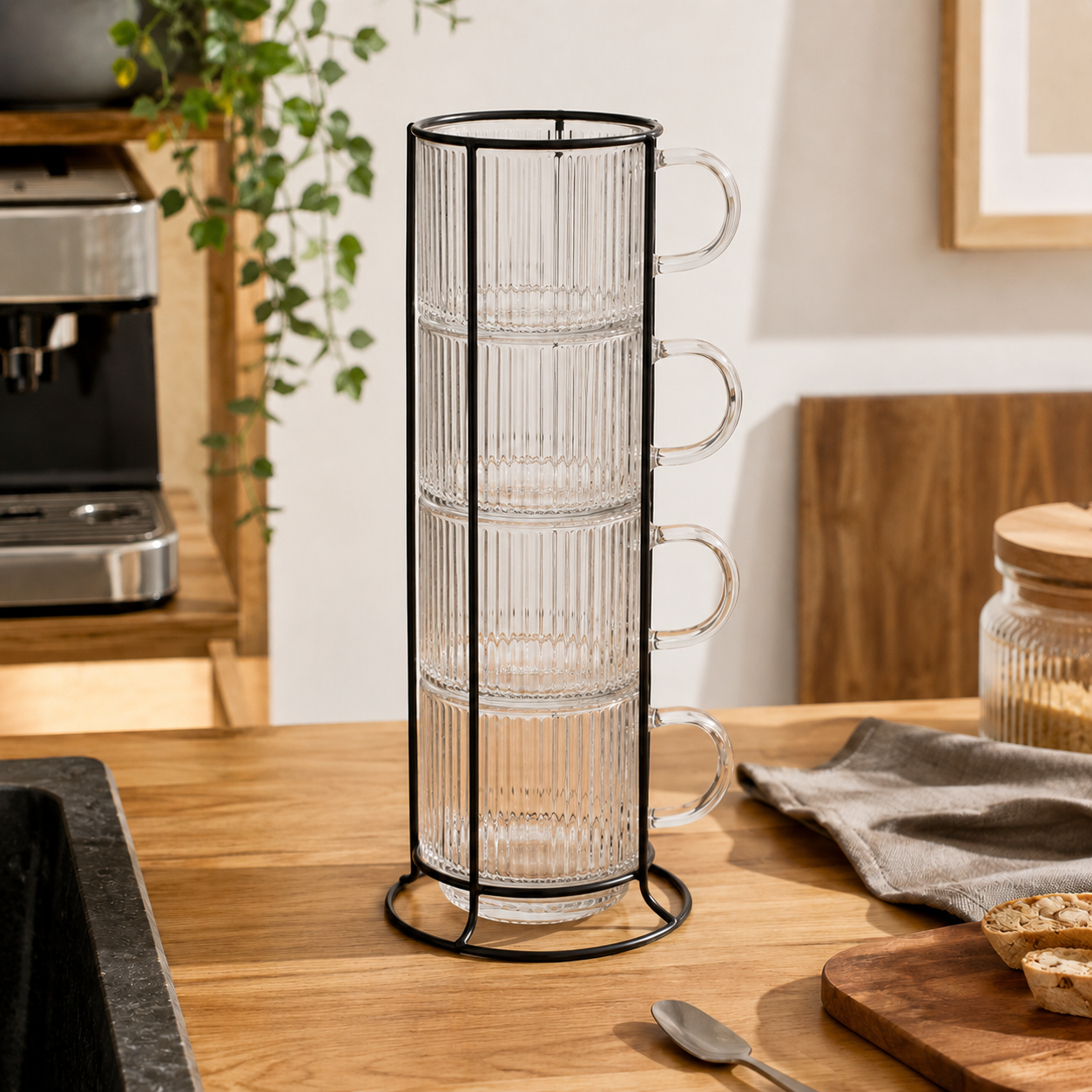 Set 4 staklene šalice 350 ml sa stalkom