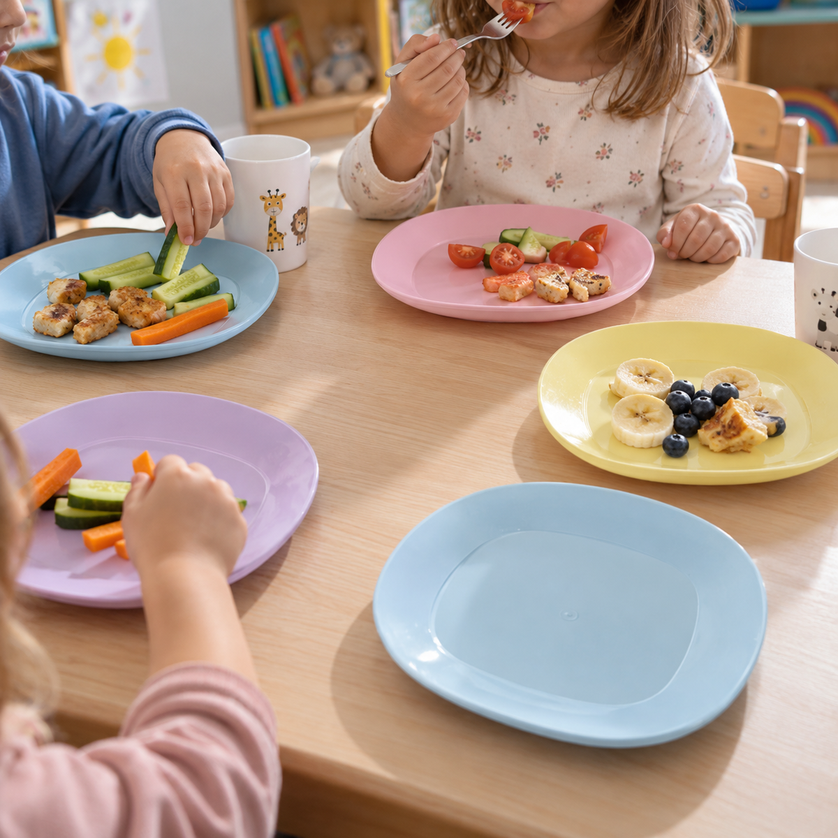 Pastelni plastični višekratni tanjur 20 cm