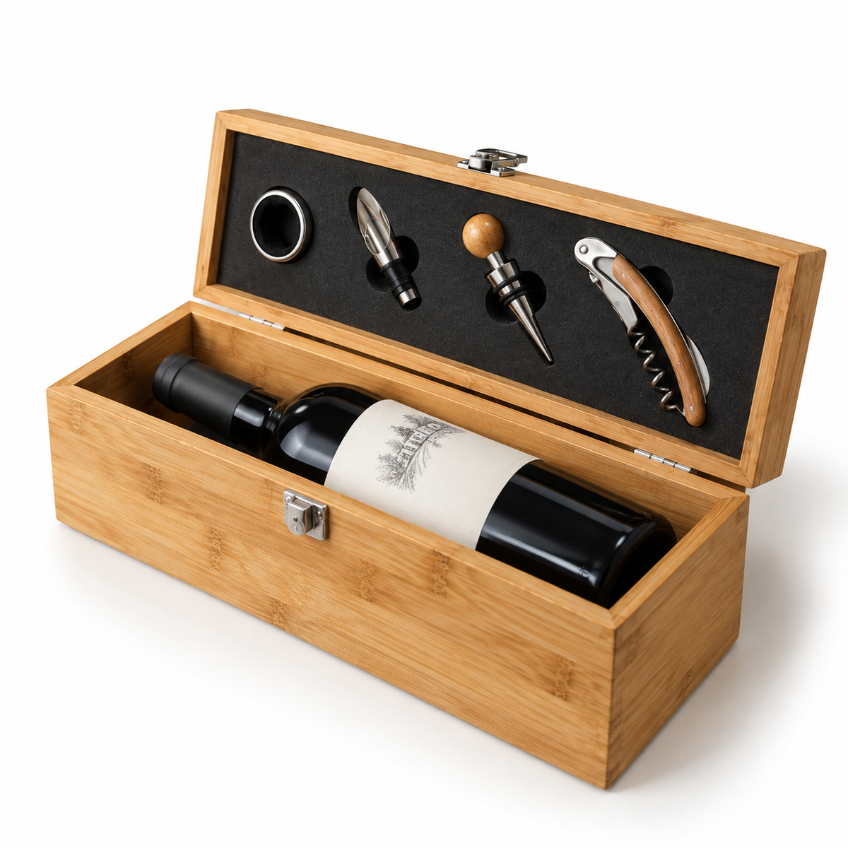 Sommelier set u drvenoj kutiji – Poklon za ljubitelje vina