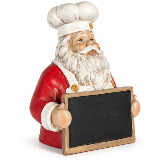 Djed Božićnjak kuhar, božićni kuhar, figurica Djeda Božićnjaka, Djed Božićnjak s pločom, božićna figurica 30 cm, božićne dekoracije, dekoracije za restoran, božićne dekoracije za ugostiteljstvo, božićni ukrasi za kafić, dekoracije za slastičarnicu, božićne dekoracije za pekarnicu, ukrasi za kuhinju, božićni ukrasi za šank, dekoracije za konobu, blagdansko uređenje restorana, božićna dekoracija za hotel, božićni ukrasi za apartmane, vintage božićne dekoracije, rustikalni božićni ukrasi, božićna figura, božić