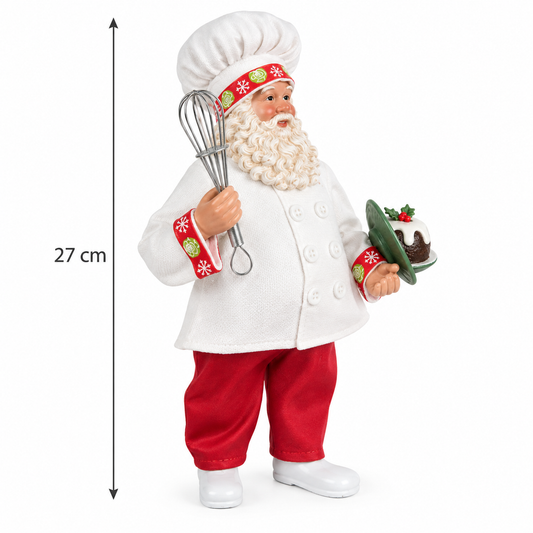 Djed Božićnjak kuhar, božićni kuhar, figurica Djeda Božićnjaka, božićna figurica 27 cm, Djed Božićnjak s kolačem, Djed Božićnjak s pjenjačom, božićne dekoracije, božićni ukrasi za restoran, dekoracije za ugostiteljstvo, božićne dekoracije za kafić, božićni ukrasi za šank, dekoracije za slastičarnicu, božićne dekoracije za pekarnicu, ukrasi za kuhinju, božićna figura, božićne dekoracije za hotel, dekoracije za apartmane, blagdansko uređenje restorana, rustikalni božićni ukrasi, vintage božićne dekoracije, bo