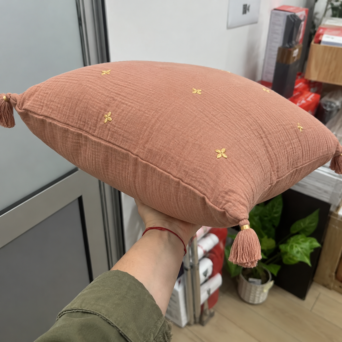 Dekorativni jastuk 40 × 40 cm puder roza