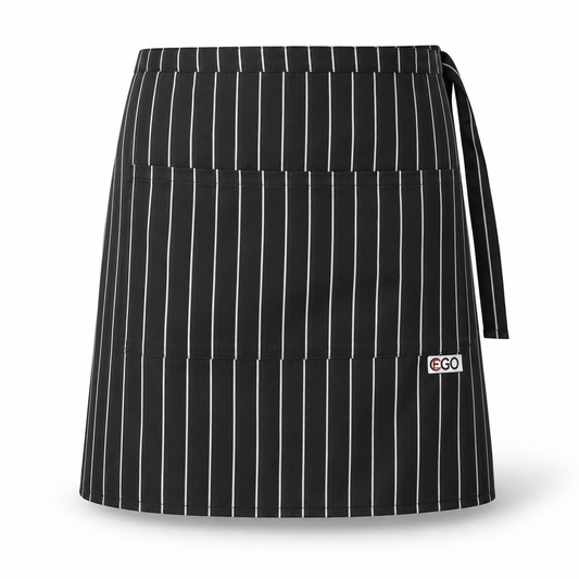 Egochef pregača, barmanska pregača, konobarska pregača, pregača za barmena, pregača za konobara, crna prugasta pregača, pregača 40x70 cm, kratka pregača, profesionalna pregača, ugostiteljska pregača, pregača s džepom, pregača s dva džepa, barman apron, waiter apron, konobarska oprema, oprema za barmene, radna odjeća za konobare, radna odjeća za ugostiteljstvo, pregača za restoran, pregača za kafić, pregača za bar, pregača za hotel, pregača za catering, pregača za barista, Egochef Hrvatska, ugostiteljska opr