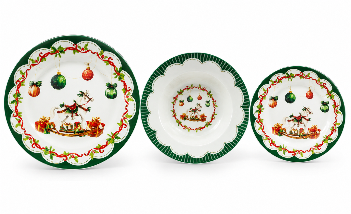 Božićni set tanjura Konjić – 3 kom