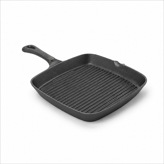 HENDI grill tava, HENDI 629932, grill tava 23x23 cm, tava od lijevanog željeza, gus tava, gusena tava, rebrasta grill tava, profesionalna grill tava, tava za steak, tava za meso, tava za biftek, tava za burgere, tava za grilanje povrća, tava za grill povrće, tava za piletinu, tava za ribu, tava s rebrastim dnom, četvrtasta grill tava, cast iron grill pan, pre seasoned tava, tava od gusa, profesionalna tava za restoran, tava za konobu, tava za steakhouse, oprema za profesionalnu kuhinju, ugostiteljske tave, 