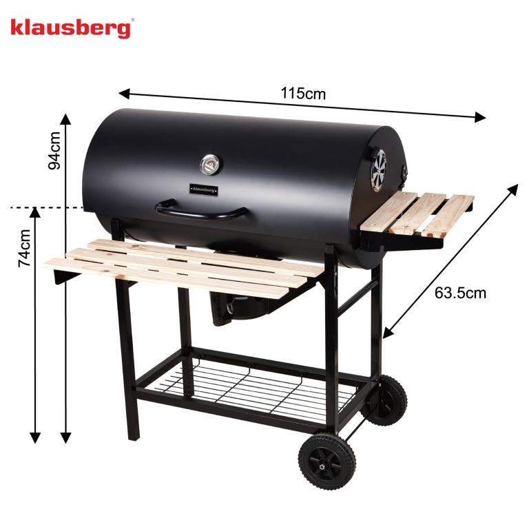 Klausberg KB-9033, roštilj na ugljen, BBQ roštilj, veliki roštilj na ugljen, roštilj s poklopcem, roštilj s termometrom, vrtni roštilj, roštilj za terasu, roštilj za apartmane, roštilj za kuću za odmor, roštilj za vile, roštilj za kamp, roštilj za ugostiteljstvo, roštilj za 6 do 10 osoba, roštilj s policama, roštilj s kotačima, čelični roštilj, roštilj s rešetkom 70x35, roštilj s dodatnom rešetkom, roštilj s regulacijom zraka, roštilj s posudom za pepeo, oprema za roštiljanje, vrtna oprema, oprema za apartm