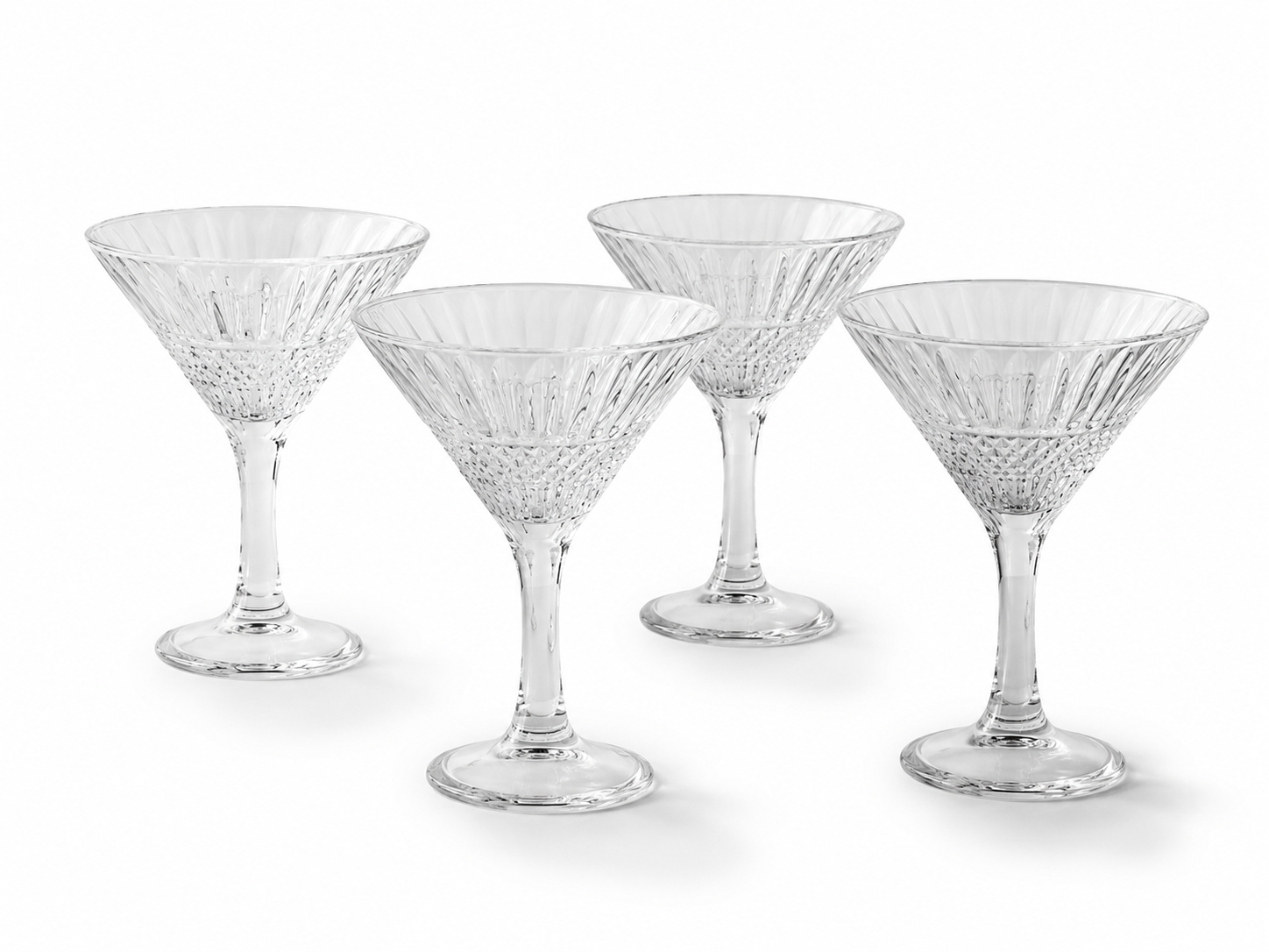 La Mediterránea Phasai, Phasai čaše, Phasai čaše 200 ml, koktel čaše 200 ml, martini čaše 200 ml, čaše za martini, čaše za koktele, čaše za aperitiv, čaše za deserte, čaše na stalku, reljefne čaše, elegantne koktel čaše, set koktel čaša, set čaša 4 komada, staklene koktel čaše, čaše za cocktail bar, čaše za restoran, čaše za hotel, čaše za konobu, čaše za beach bar, čaše za sladoled, čaše za mousse, čaše za panna cottu, čaše za sorbet, čaše za voćni desert, staklo za ugostiteljstvo, ugostiteljske čaše, opre