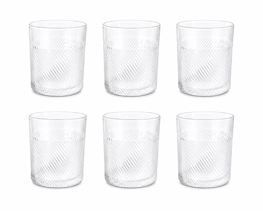 La Mediterránea Vortice, Vortice čaša, čaša 350 ml, staklena čaša 350 ml, reljefna čaša, čaša sa spiralnim uzorkom, prozirna staklena čaša, čaše za vodu, čaše za sok, čaše za limunadu, čaše za koktele, čaše za ledeni čaj, čaše za apartmane, čaše za kafiće, čaše za restorane, čaše za hotele, čaše za beach bar, čaše za terasu, set čaša 6 komada, staklene čaše za ugostiteljstvo, moderne čaše, čaše za ljetnu sezonu, čaše za apartmane Dalmacija, čaše za turizam, oprema za apartmane, oprema za kafiće, oprema za r