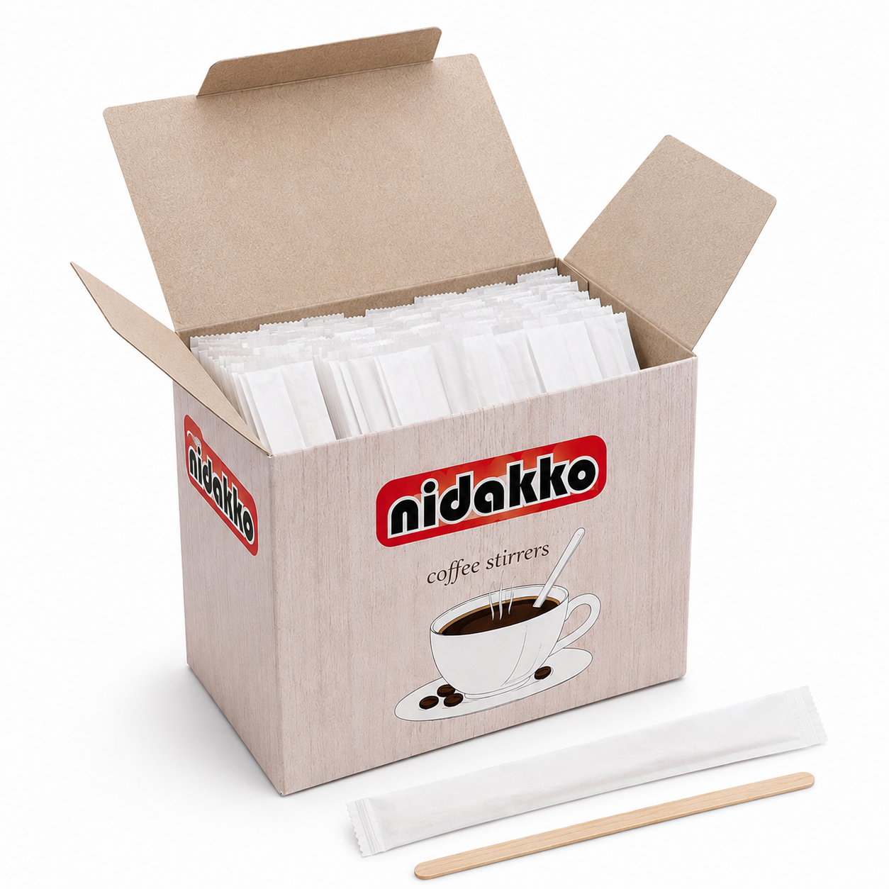 Nidakko miješalice za kavu, Nidakko mješalice za kavu, drvene miješalice za kavu, drvene mješalice za kavu, miješalice za kavu, štapići za miješanje kave, drveni štapići za kavu, pojedinačno pakirane miješalice, pakirane miješalice za kavu, higijenske miješalice za kavu, miješalice za coffee to go, pribor za kavu za van, štapići za kavu, miješalice za čaj, pribor za aparate za kavu, miješalice za ugostiteljstvo, ugostiteljski pribor za kavu, potrošni materijal za kafiće, pribor za kafiće, pribor za hotele, 