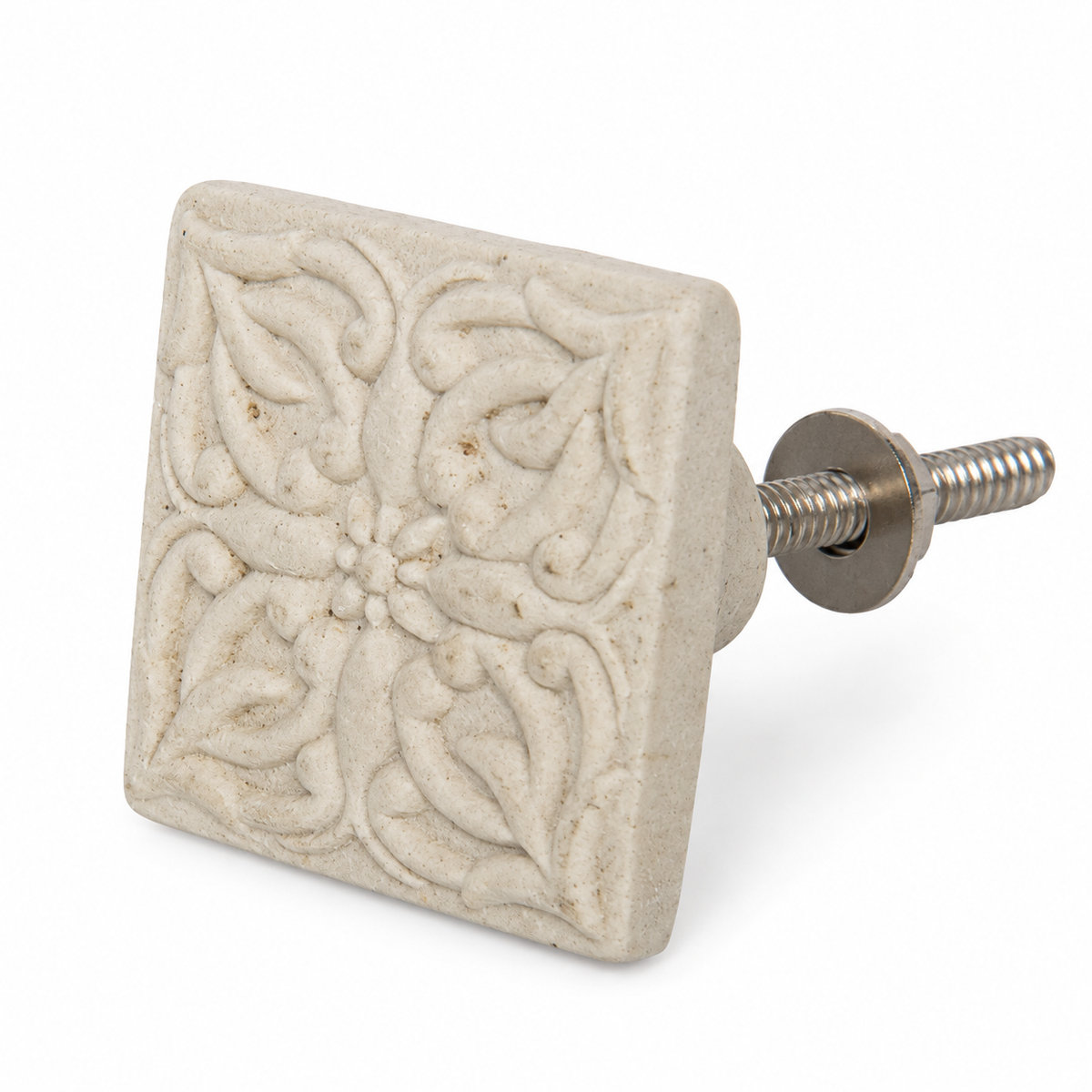Keramička ručkica za namještaj 4 × 4 cm – Beige Flower