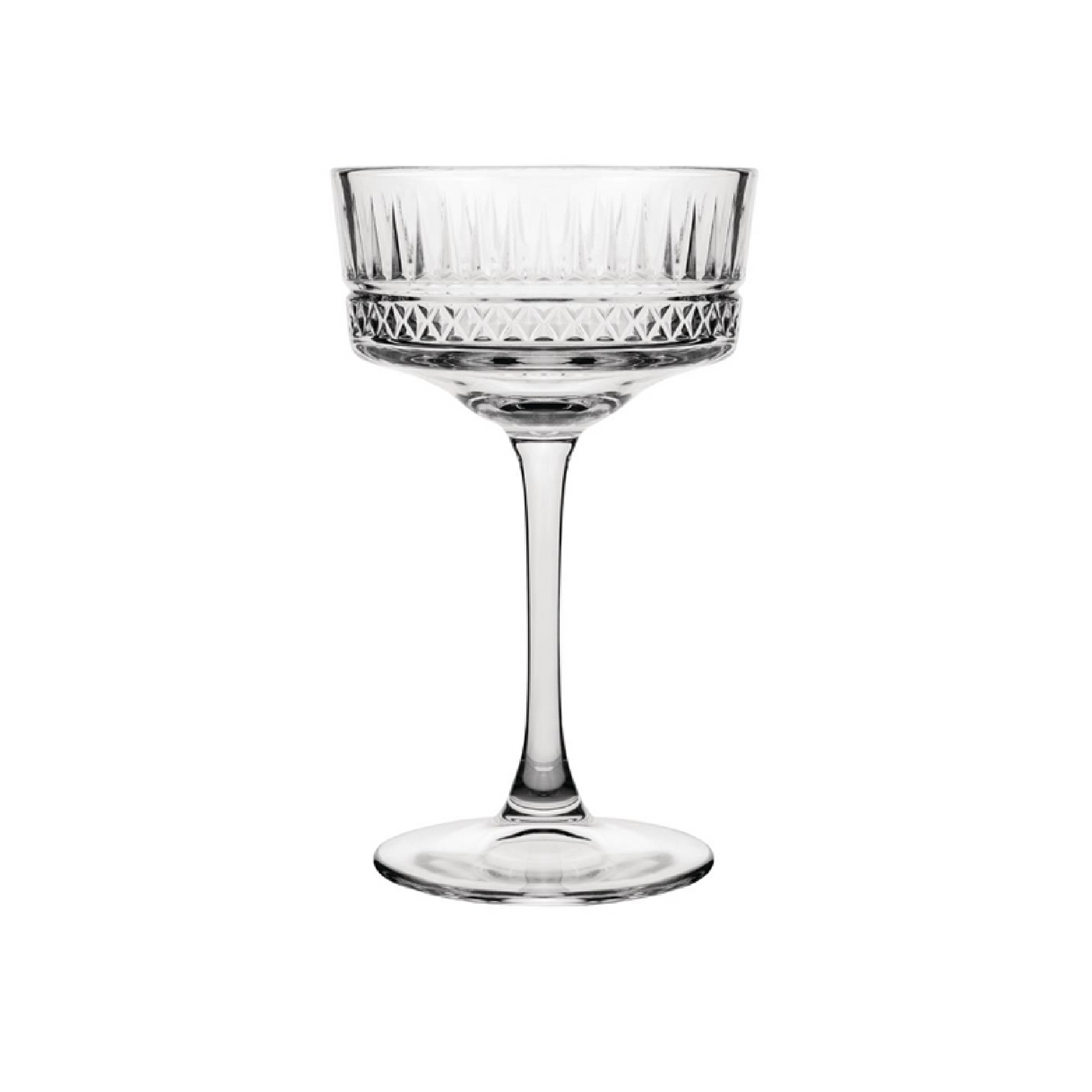 Pasabahce Elysia Coupe čaše 4/1 za šampanjac, pjenušac, prosecco i koktele. Elegantne reljefne čaše za restorane, barove, hotele i evente.