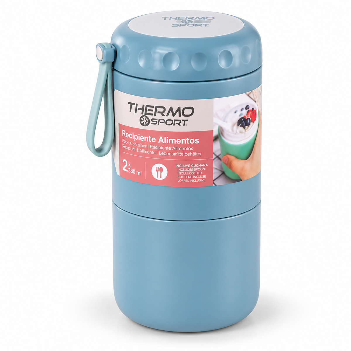 Termo posuda za hranu 2 × 380 ml – plava i bež