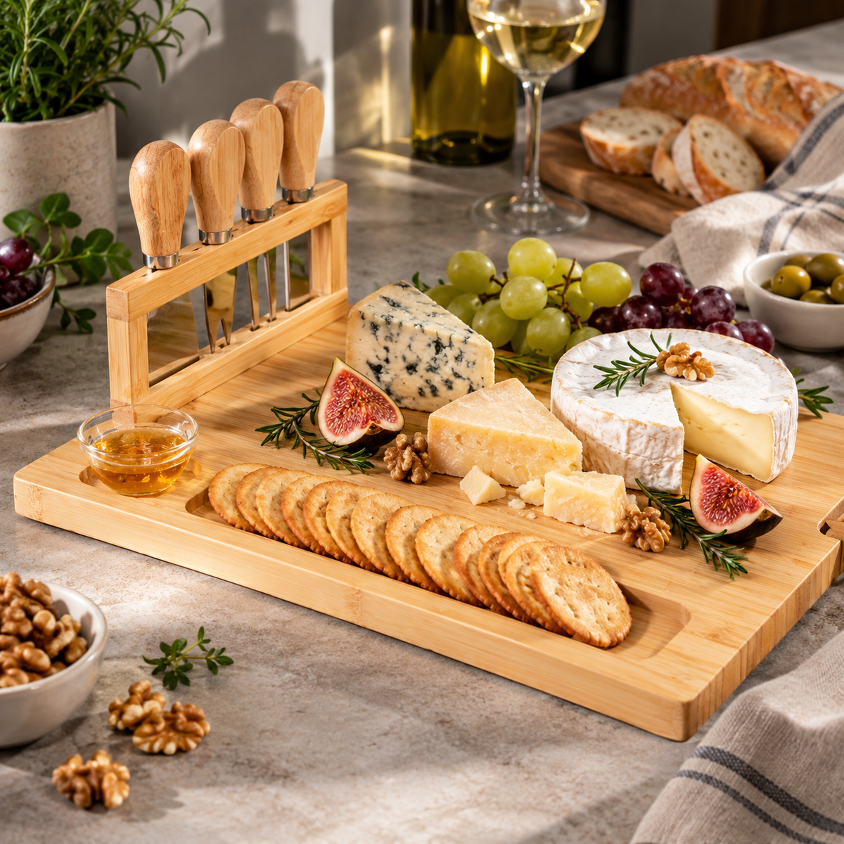 Daska za sir Charcuterie s noževima – set 5 kom
