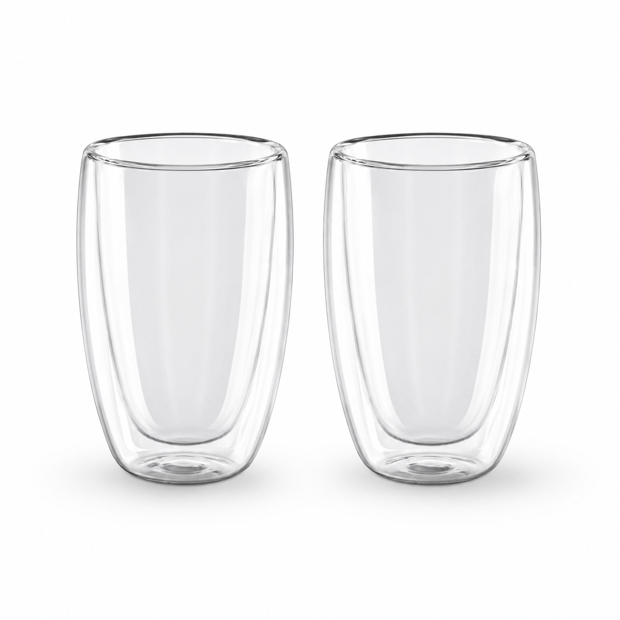 Set 2 termo čaše od borosilikatnog stakla 450 ml s duplim stijenkama. Idealne za latte, cappuccino, kavu i čaj. Dostupno u NIRS Oprema.