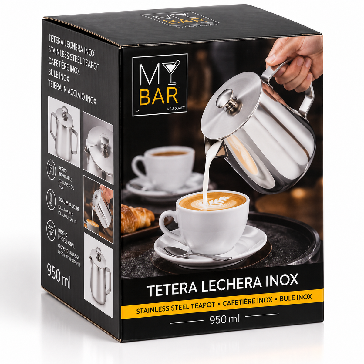 Inox vrč za mlijeko s poklopcem 950 ml
