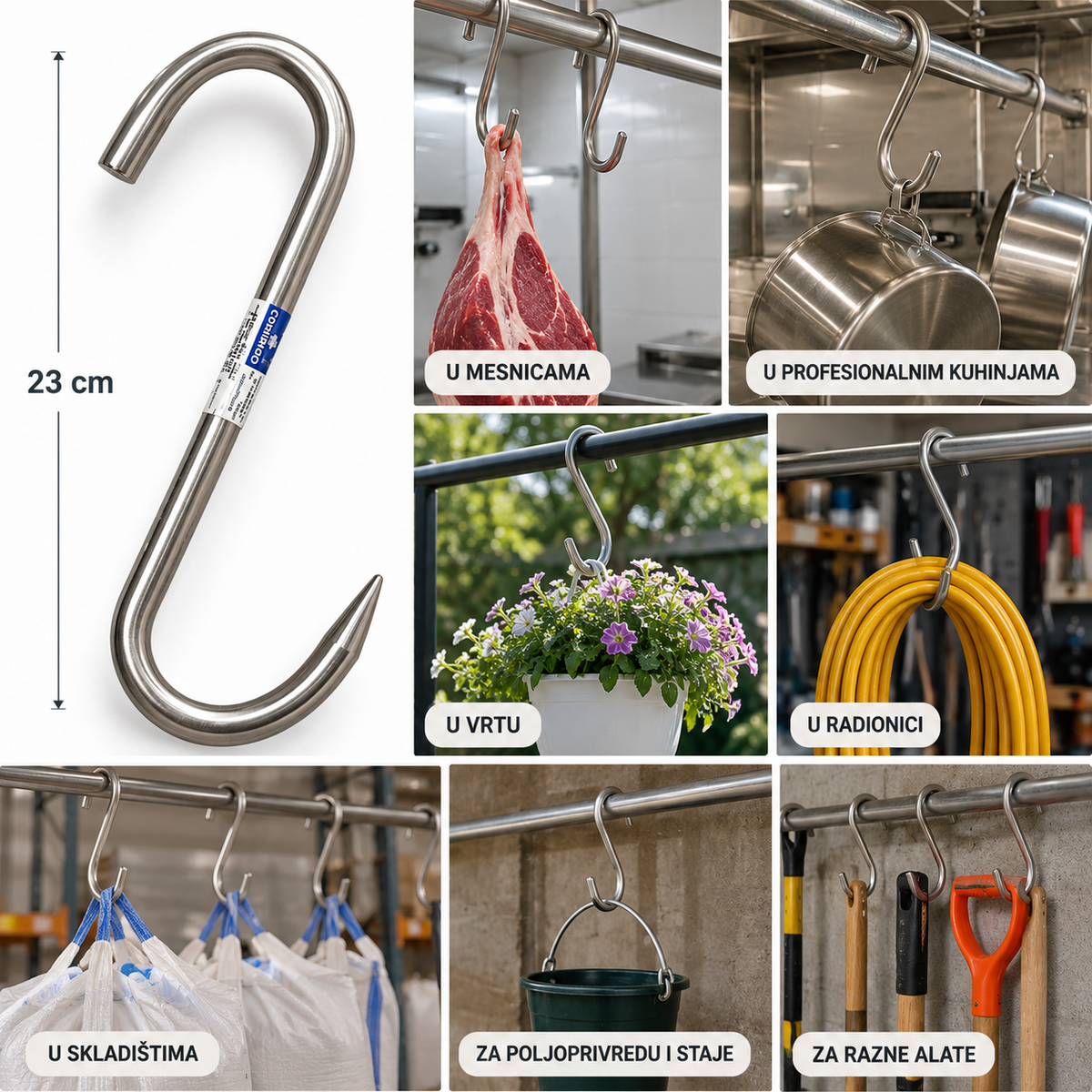 Inox S kuka za meso 23 cm