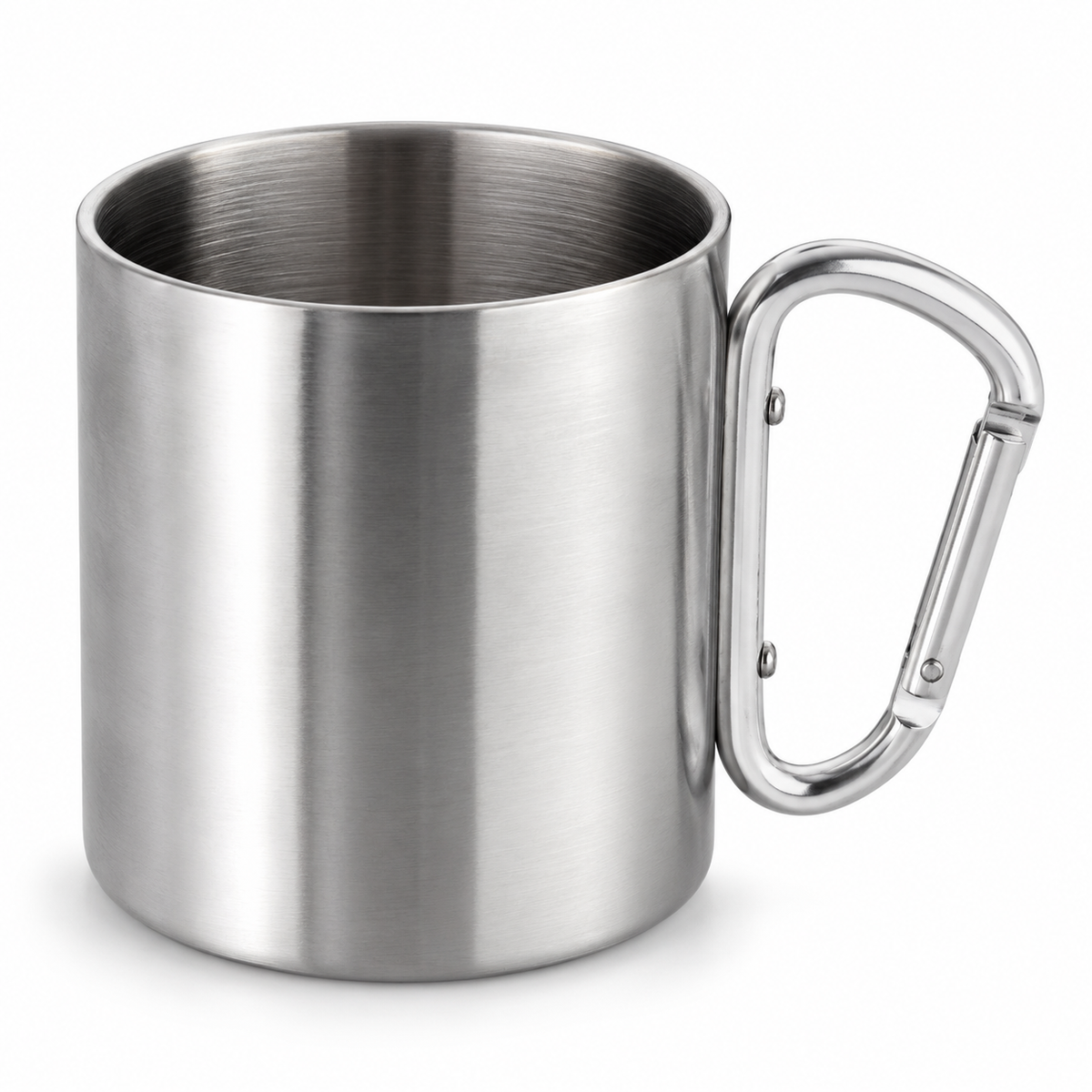 Inox planinarska šalica s karabinerom