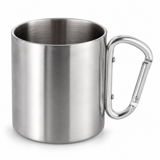 Inox planinarska šalica s karabinerom