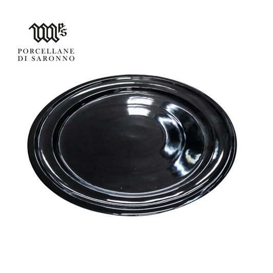 Porculanski tanjur crni Ø52 cm – profesionalni tanjur za buffet, catering i jumbo serviranje