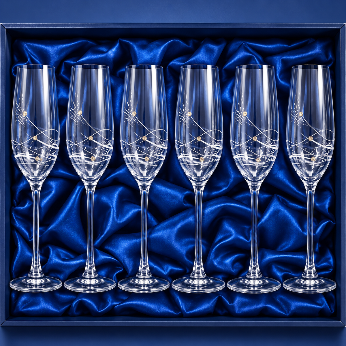 čaše za šampanjac, kristalne čaše za šampanjac, Swarovski čaše, čaše sa Swarovski kristalima, Swarovski kristali, set čaša 6/1, čaše za pjenušac, čaše za prosecco, luksuzne čaše, čaše za vjenčanje, poklon za vjenčanje, poklon mladencima, poklon za mladence, originalan poklon za vjenčanje, luksuzni poklon za vjenčanje, poklon za zaruke, poklon za godišnjicu braka, poklon za useljenje, poklon za kumove, svadbeni poklon, ideje za poklon mladencima, kristalne čaše 260 ml, set kristalnih čaša, poklon set č