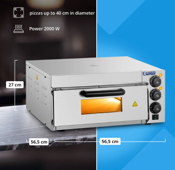 Peć za pizzu Royal – 1 komora, 2000 W