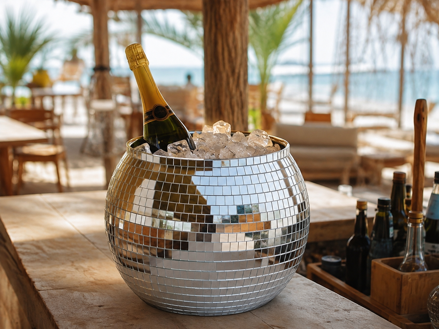 Disco posuda za led Mikamax 11 L za do 4 boce. Atraktivna zrcalna kibla za barove, restorane, klubove, beach barove i bottle service.
