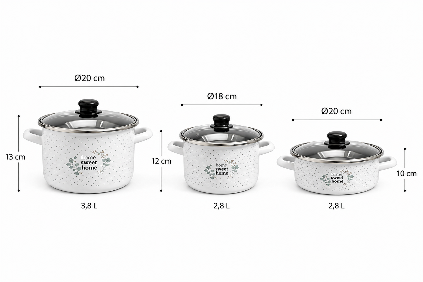 emajlirani lonac, emajlirani lonac s poklopcem, lonac 2,8 L, lonac 3,8 L, duboki lonac, plitki lonac, lonac 18 cm, lonac 20 cm, lonac s poklopcem, emajlirano posuđe, posuđe za kuhanje, kuhinjski lonci, lonci za kuhanje, lonac za juhu, lonac za varivo, lonac za tjesteninu, lonac za šalšu, posuđe za apartmane, opremanje apartmana, oprema za kuhinju, kuhinjsko posuđe, lonci Split, posuđe Split, lonci Hrvatska, povoljni lonci, Home Sweet Home lonac, emajlirano posuđe Hrvatska, lonac za svakodnevno kuhanje, lona