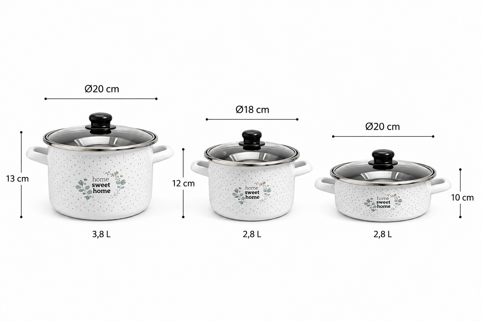 emajlirani lonac, emajlirani lonac s poklopcem, lonac 2,8 L, lonac 3,8 L, duboki lonac, plitki lonac, lonac 18 cm, lonac 20 cm, lonac s poklopcem, emajlirano posuđe, posuđe za kuhanje, kuhinjski lonci, lonci za kuhanje, lonac za juhu, lonac za varivo, lonac za tjesteninu, lonac za šalšu, posuđe za apartmane, opremanje apartmana, oprema za kuhinju, kuhinjsko posuđe, lonci Split, posuđe Split, lonci Hrvatska, povoljni lonci, Home Sweet Home lonac, emajlirano posuđe Hrvatska, lonac za svakodnevno kuhanje, lona