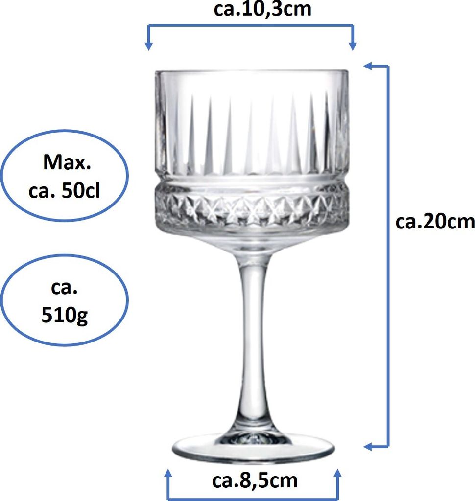Set 4 čaše za gin tonic Elysia