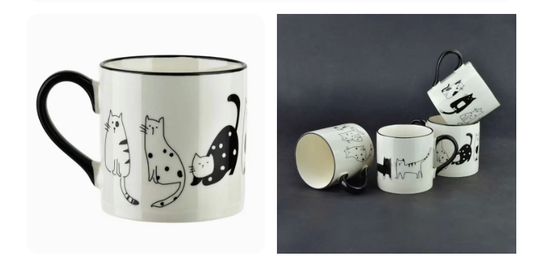 Šalica Gabi 370 ml 🐾 – porculan s motivom mačaka