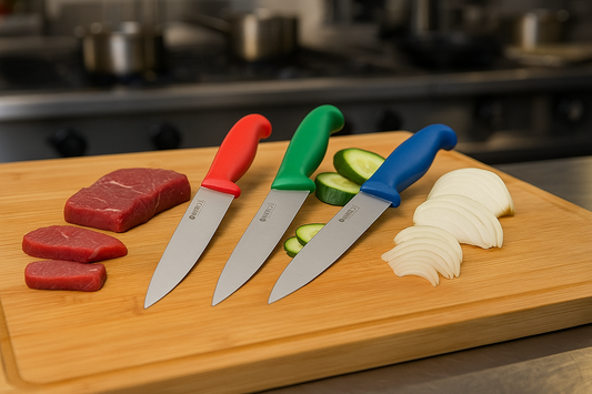 HACCP nož, chef’s nož, kuhinjski nož 24 cm, profesionalni nož 24 cm, Hendi nož, nož za meso, nož za povrće, nož za kuhare, kuhinjski pribor HACCP, HACCP pribor, nož u boji HACCP, crveni nož HACCP, zeleni nož HACCP, plavi nož HACCP, ugostiteljski nož, nož za restorane, nož za hotele, kuhinjski nož Hrvatska, HACCP nož Split, HACCP nož Zagreb, HACCP nož Rijeka, HACCP nož Osijek, kuhinjski alat HACCP, kuhinjski nož ugostiteljstvo, nož protiv kontaminacije, profesionalni kuhinjski pribor, nož od nehrđajućeg čeli
