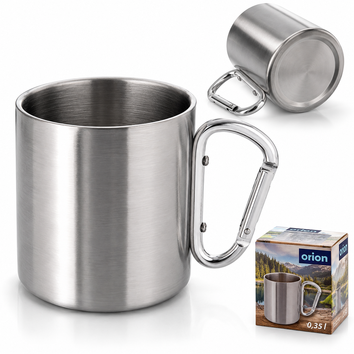 inox šalica, šalica s karabinerom, planinarska šalica, šalica za planinarenje, kamperska šalica, šalica za kampiranje, metalna šalica, inox šalica 350 ml, Orion šalica, turistička šalica, outdoor šalica, šalica za izlete, šalica za ruksak, šalica za putovanja, šalica za kavu kampiranje, šalica za čaj planinarenje, dvostruka inox šalica, šalica s dvostrukom stijenkom, šalica za ribolov, šalica za kampere, oprema za planinarenje, oprema za kampiranje, outdoor oprema Hrvatska, poklon za planinara, poklon za ka