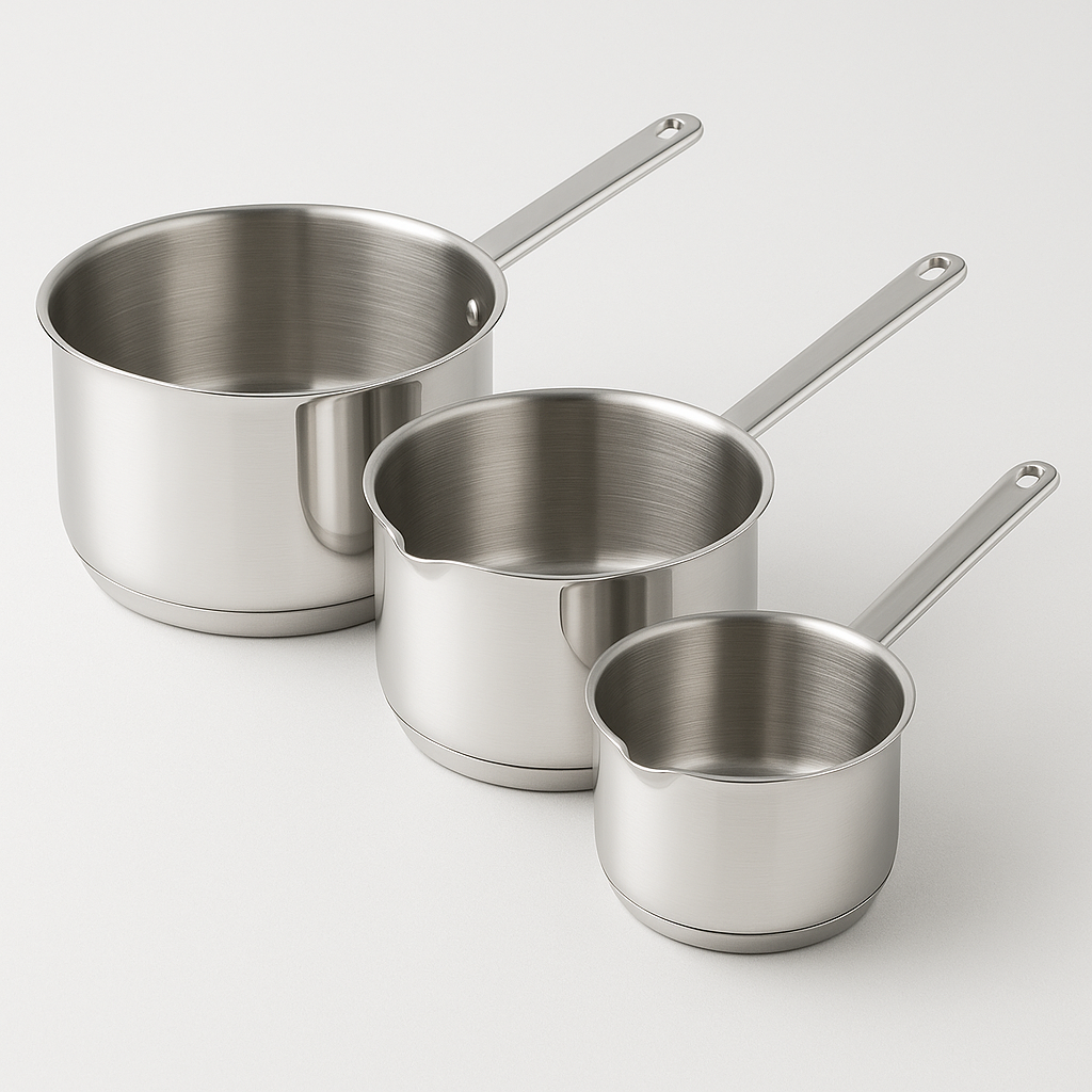  inox posuda s izljevom, posuda za umak inox, kuhinjski lončić, lončić za umake, inox 18/10, profesionalna inox posuda, posuda za restoran, ugostiteljska oprema Split, inox lončić webshop, catering oprema, NIRS oprema