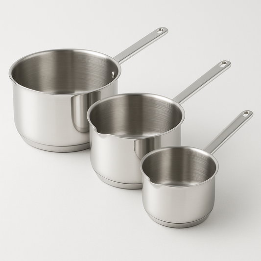  inox posuda s izljevom, posuda za umak inox, kuhinjski lončić, lončić za umake, inox 18/10, profesionalna inox posuda, posuda za restoran, ugostiteljska oprema Split, inox lončić webshop, catering oprema, NIRS oprema